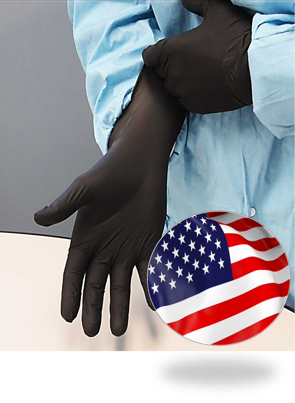 9700PF Showa® Accelerator Free 6-mil Disposable Black 11-inch Powder-Free Nitrile Exam Gloves, Made in USA